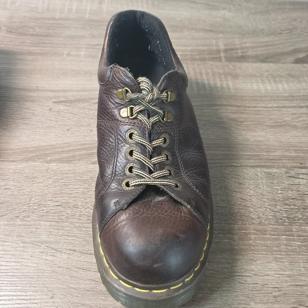 Y2K Dr. Martens Brown Leather Oxford Shoes Mens 11 Low Top Lug Sole Vintage